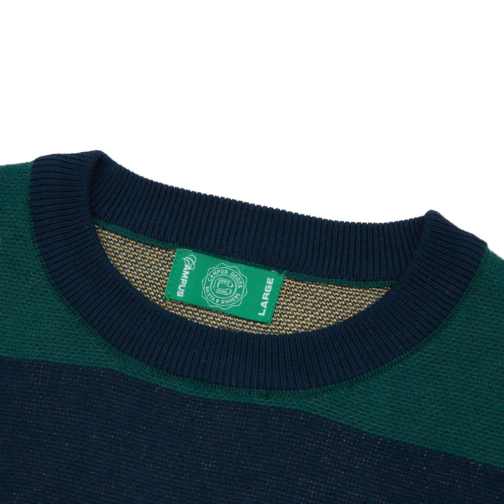 Mascot Knitted Crewneck (Green/Blue)